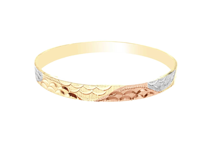 Tri Tone Plated | Diamond Cut Bangles